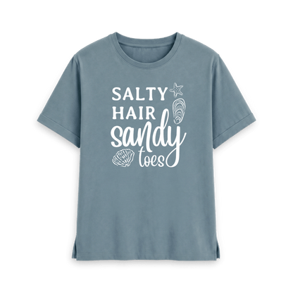 Stone Blue Printed T-shirt Front
