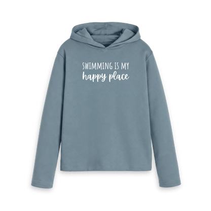 Stone Blue Printed Hoody Front