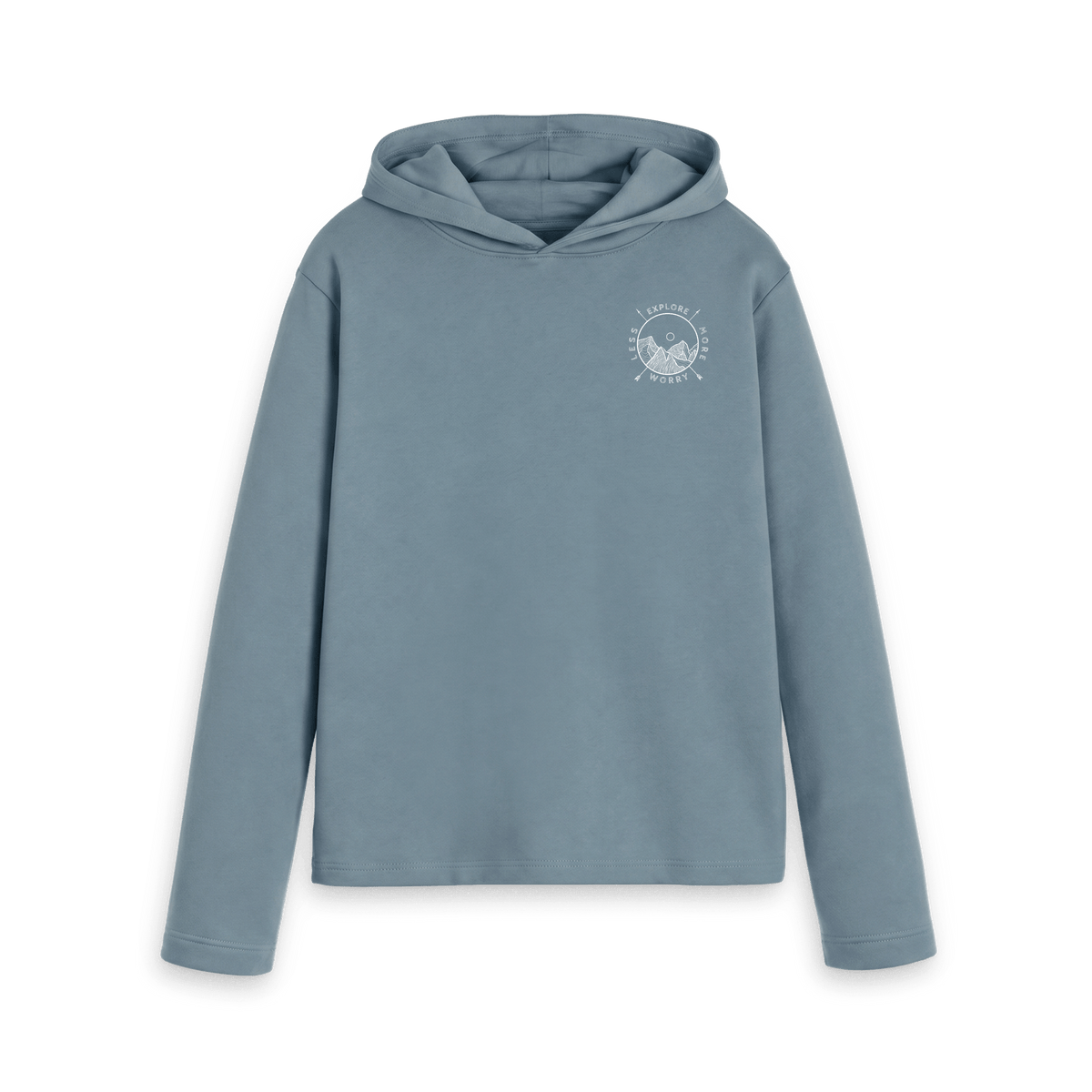 Stone Blue Printed Hoody Front