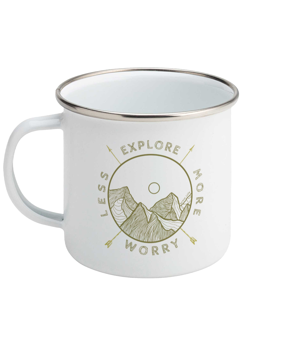 Explore More Worry Less Enamel Mug