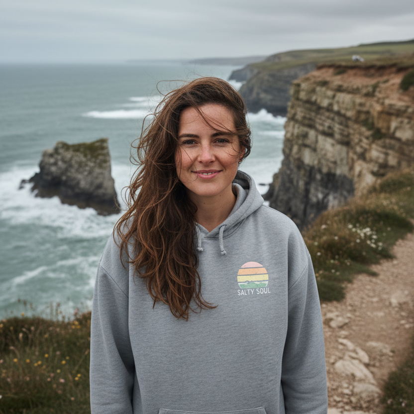 Athletic Grey Printed Hoody Front