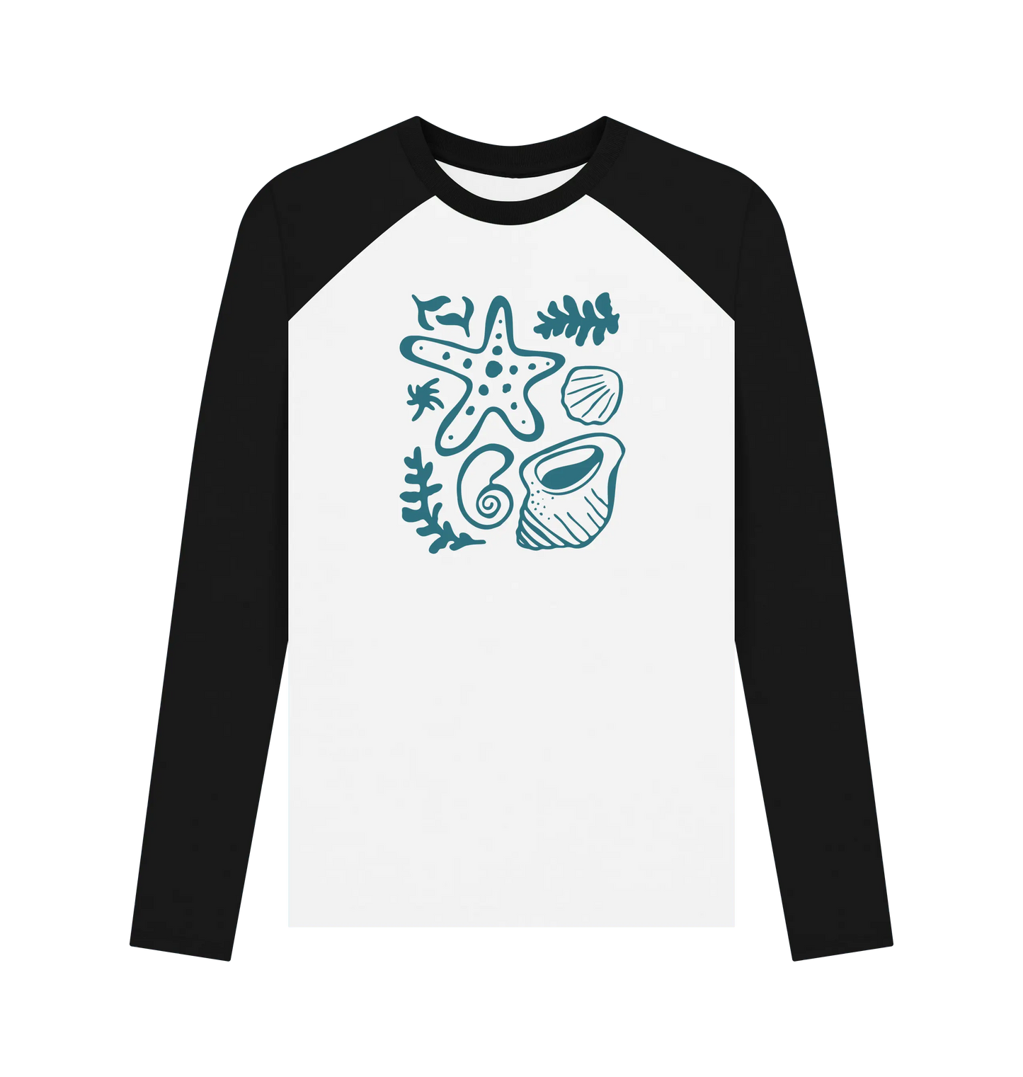 Black-White Printed Baseball T-shirt Front