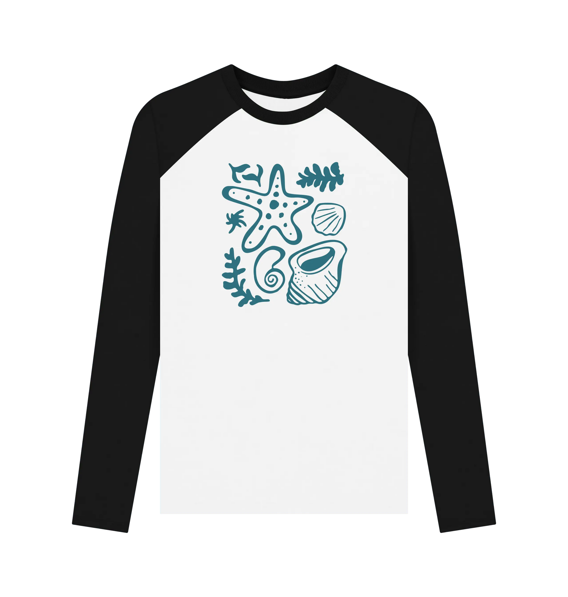 Black-White Printed Baseball T-shirt Front