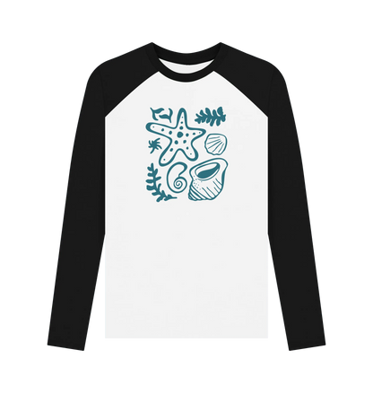 Black-White Printed Baseball T-shirt Front