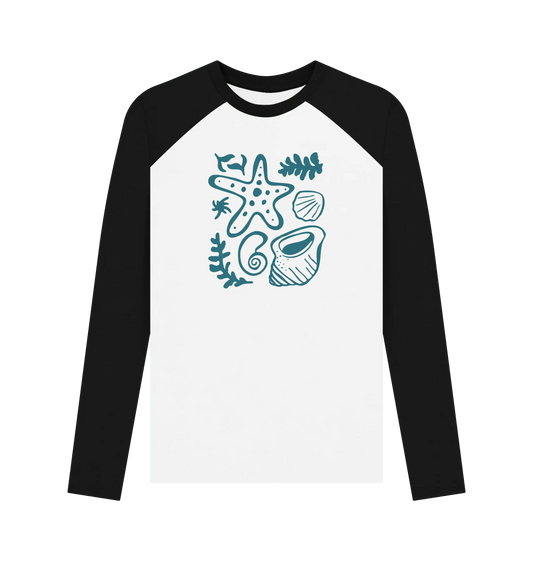 Black-White Printed Baseball T-shirt Front