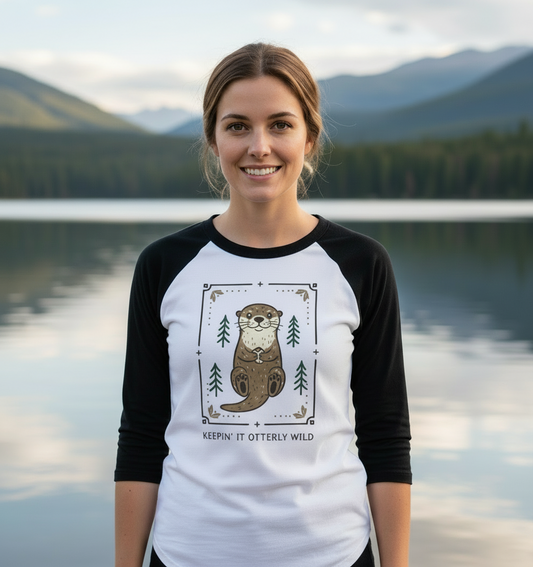 Black-White Printed Baseball T-shirt Front