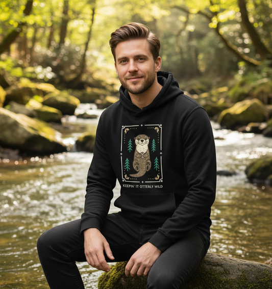 Black Printed Hoody Front