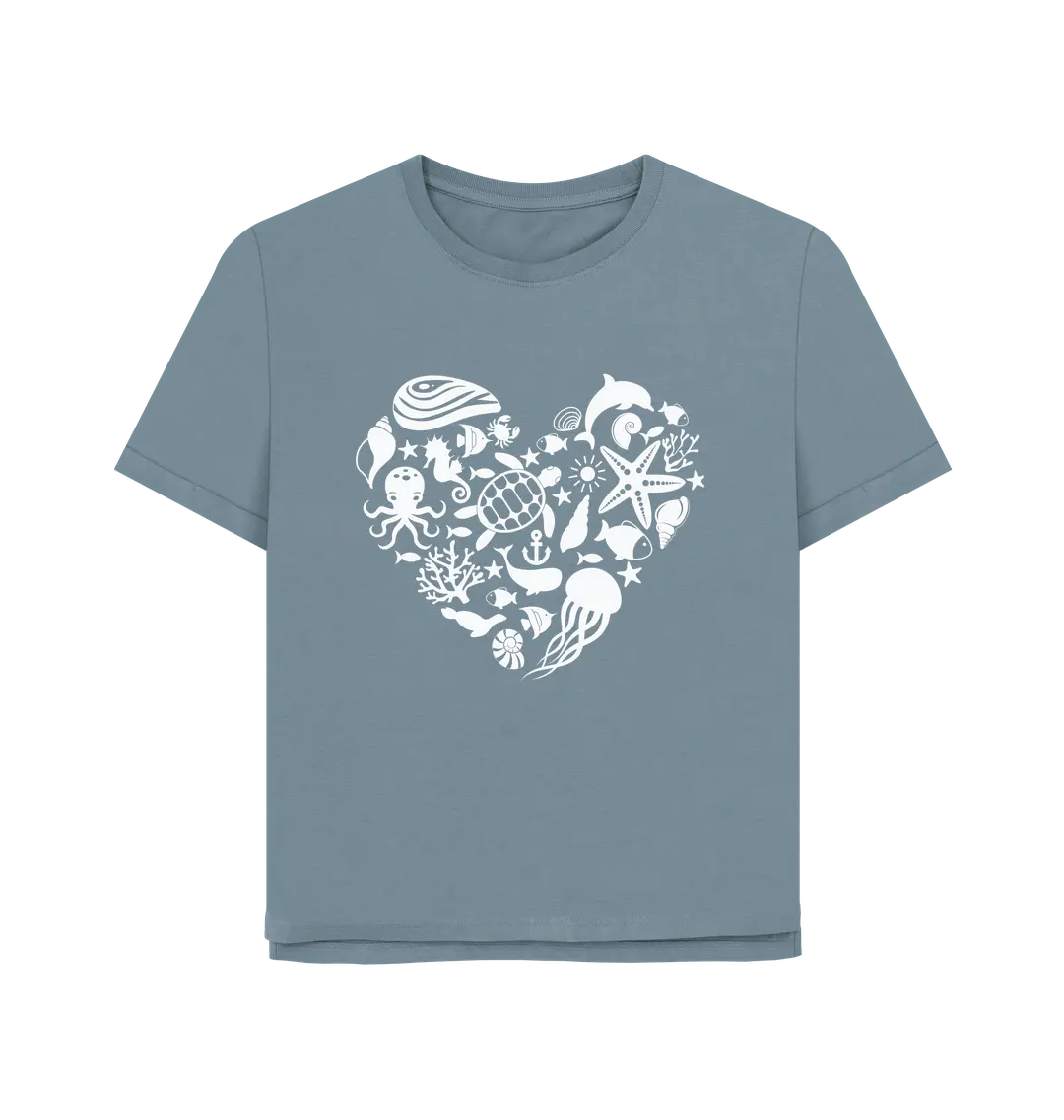 Stone Blue Printed T-shirt