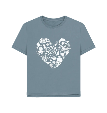 Stone Blue Printed T-shirt