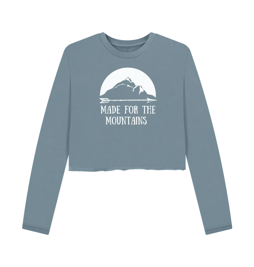 Stone Blue Printed Boxy Jumpers