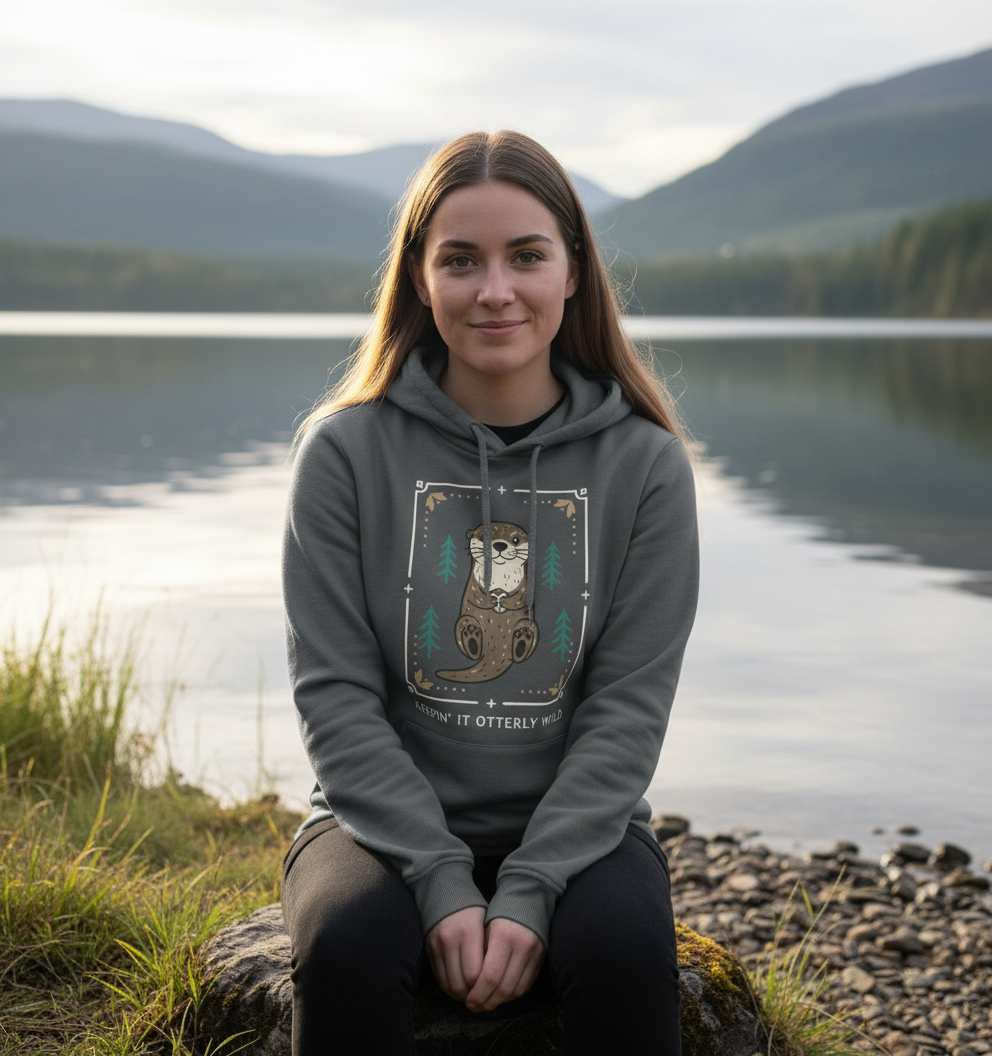 Slate Grey Printed Hoody Front