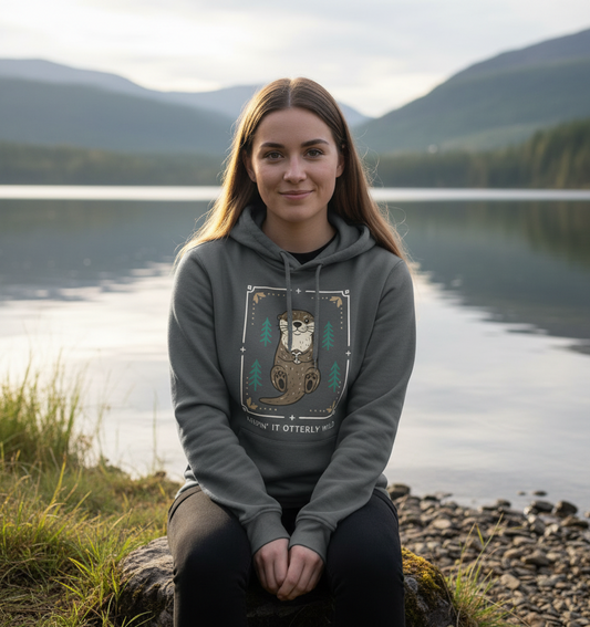 Slate Grey Printed Hoody Front