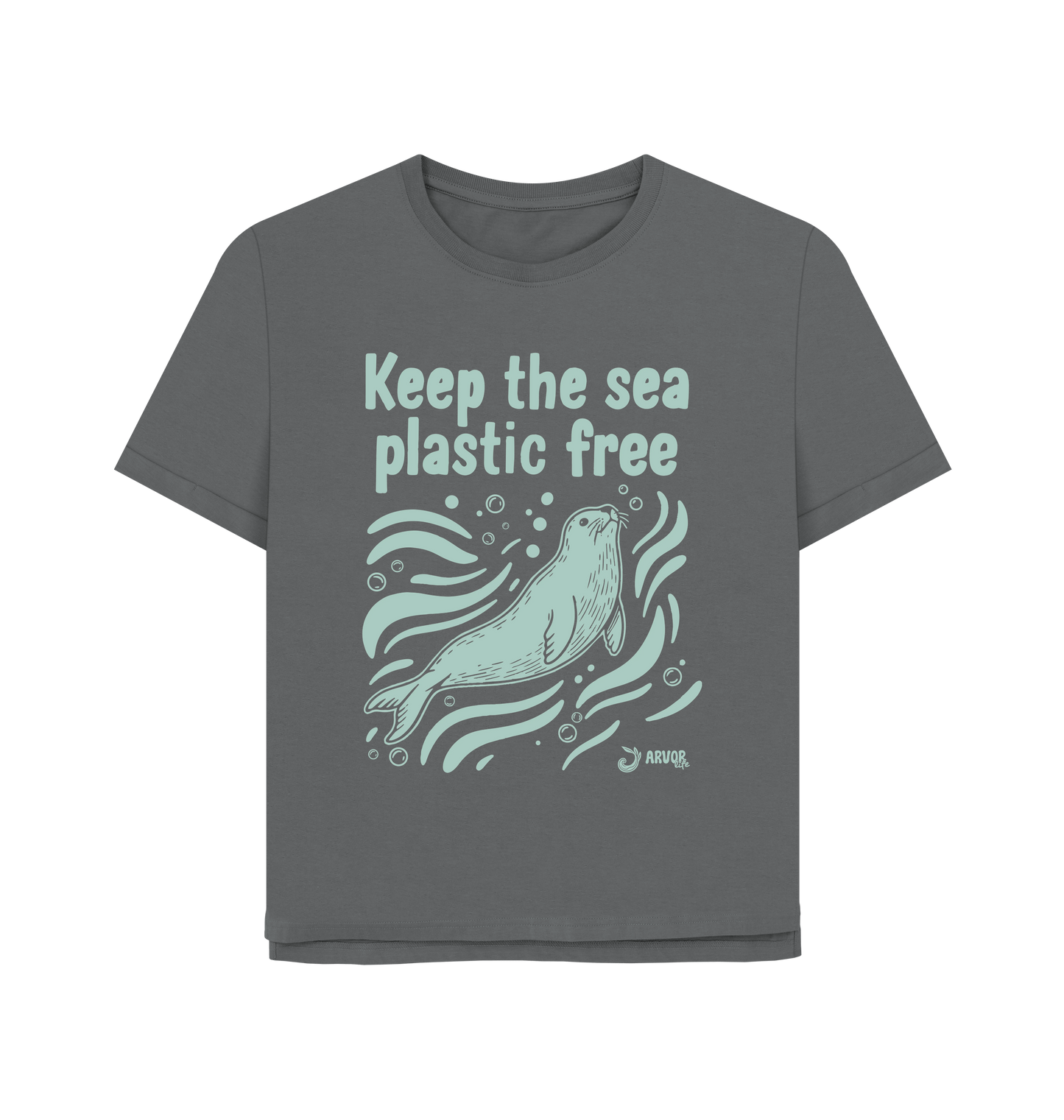 Slate Grey Printed T-shirt Front