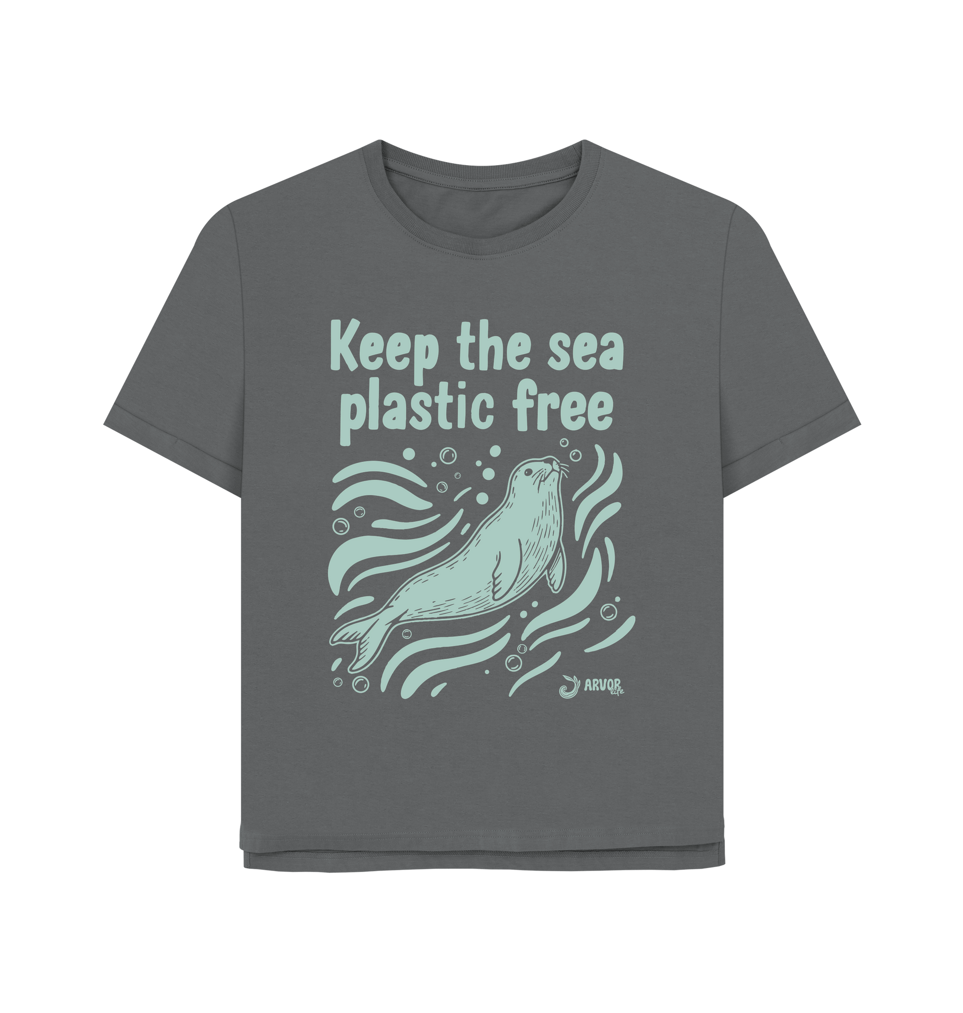 Slate Grey Printed T-shirt Front