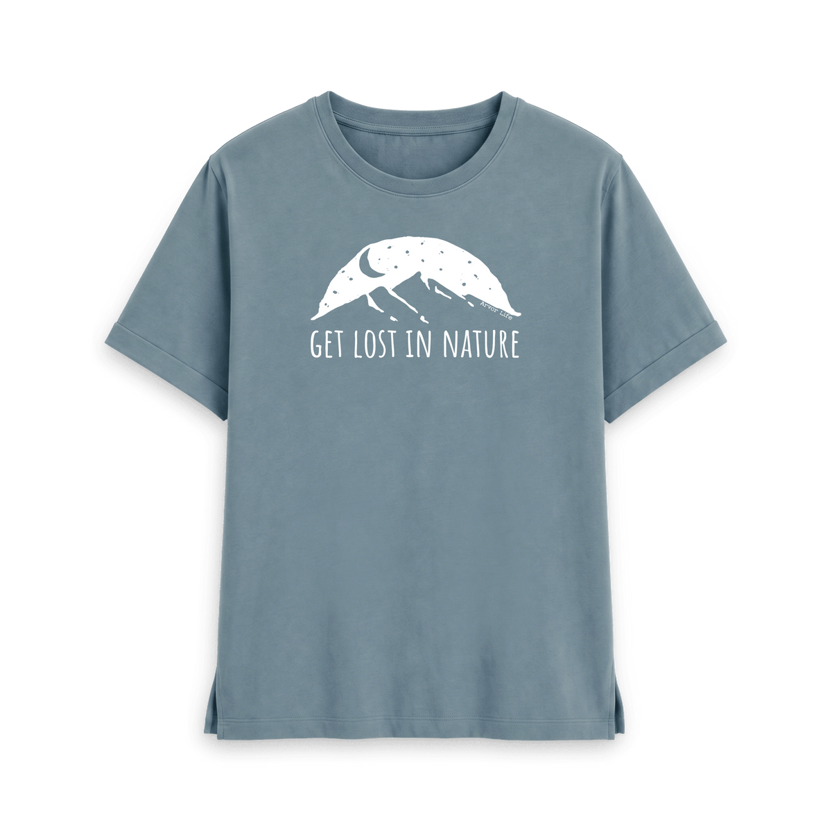 Stone Blue Printed T-shirt Front