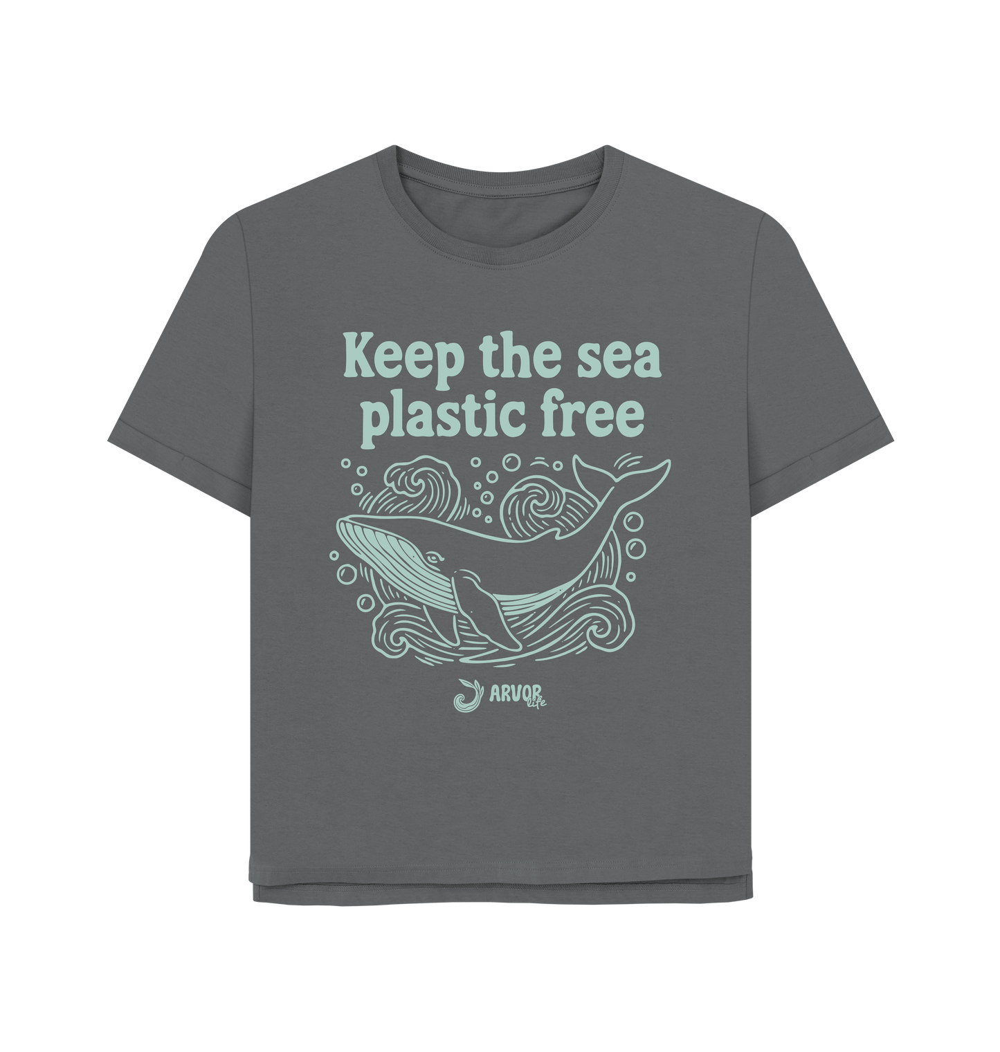 Slate Grey Printed T-shirt Front