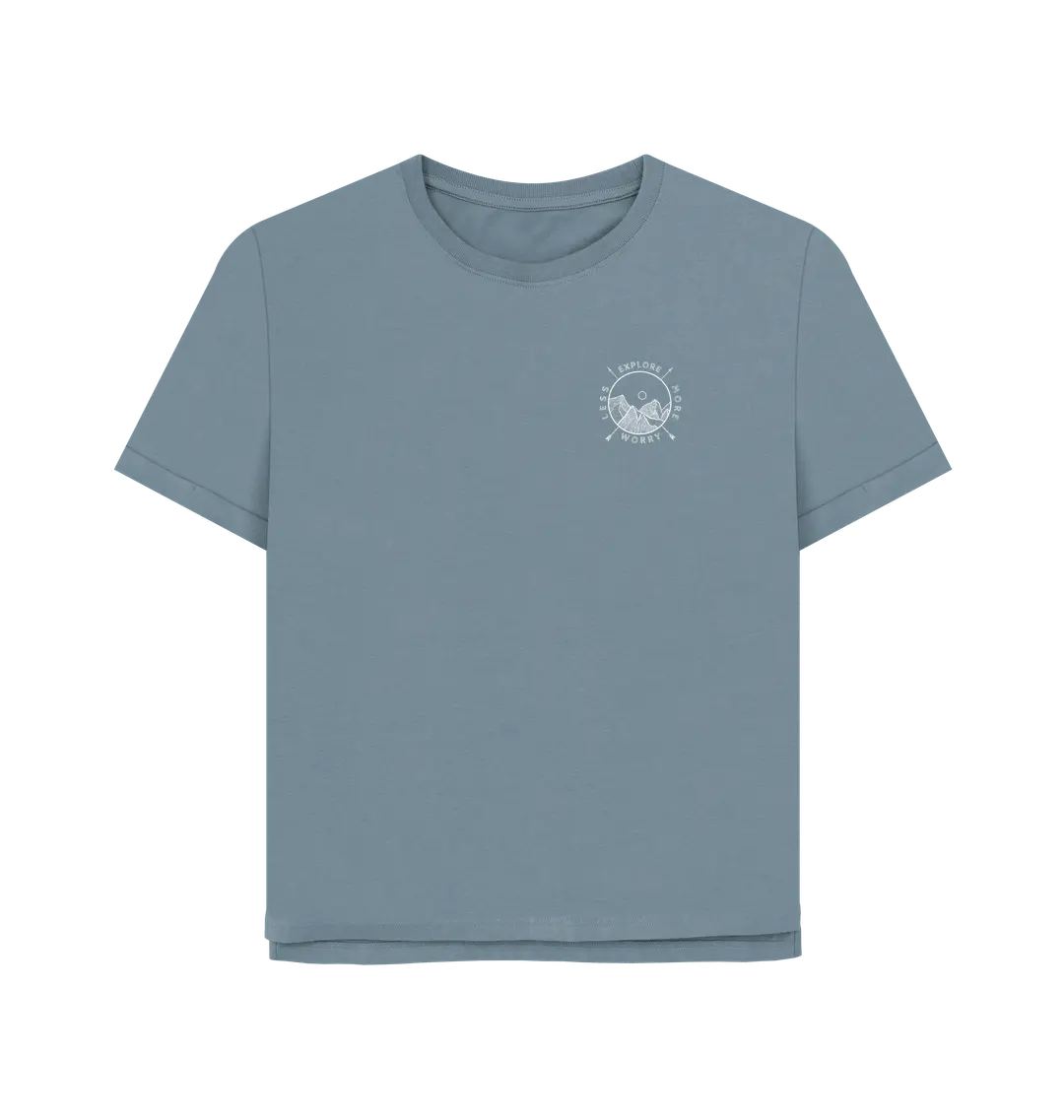 Stone Blue Printed T-shirt