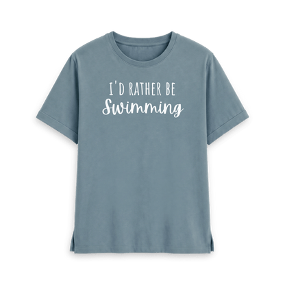 Stone Blue Printed T-shirt Front