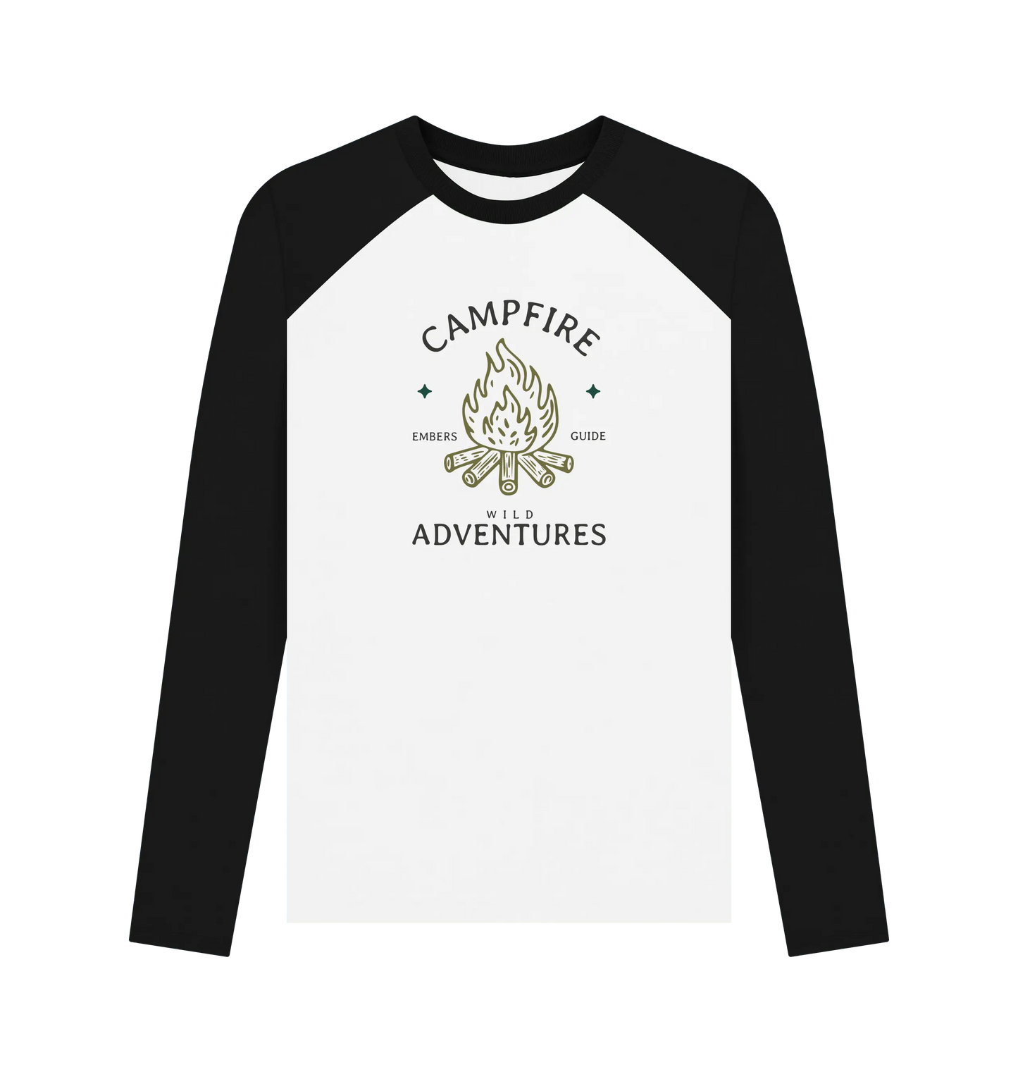 Black-White Printed Baseball T-shirt Front