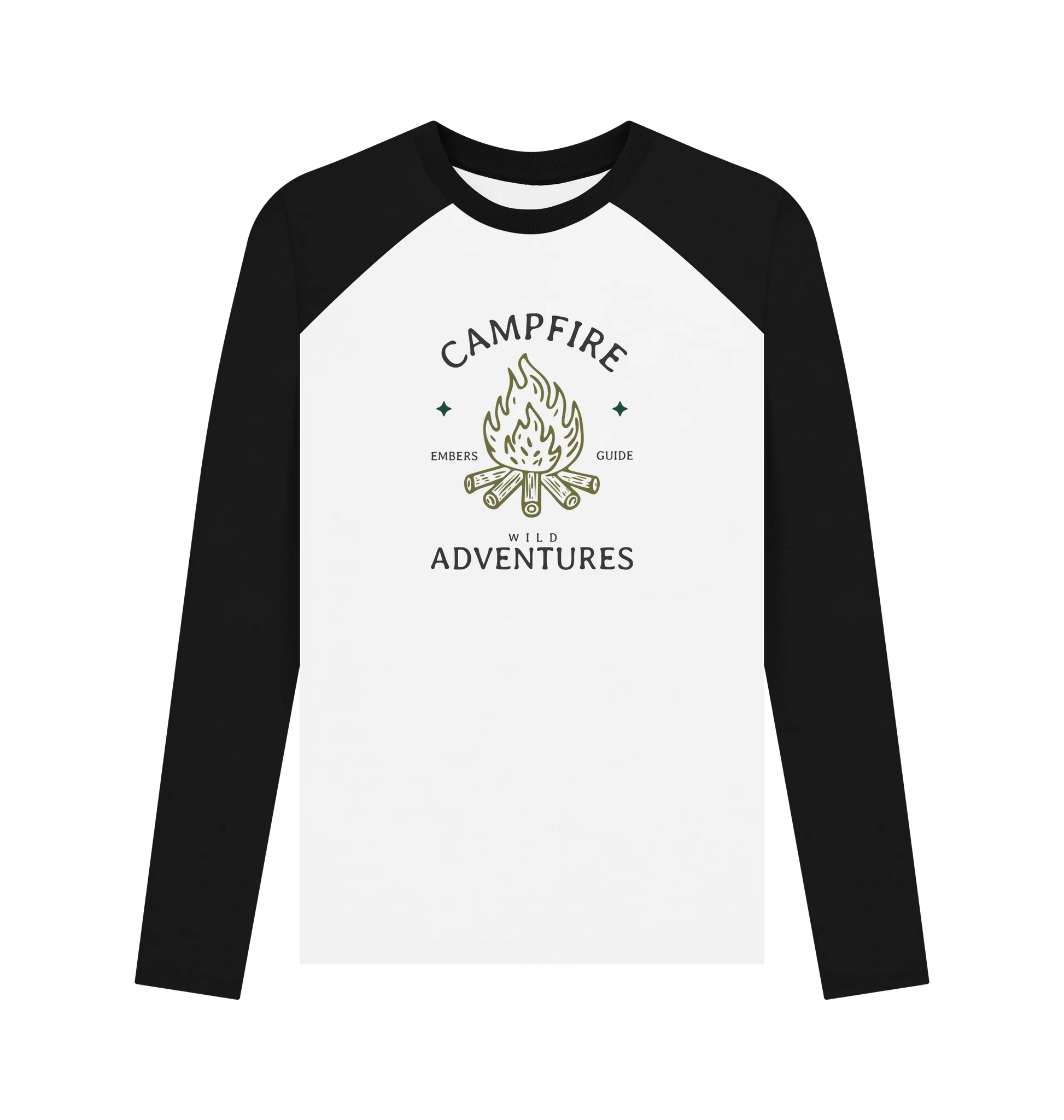 Black-White Printed Baseball T-shirt Front