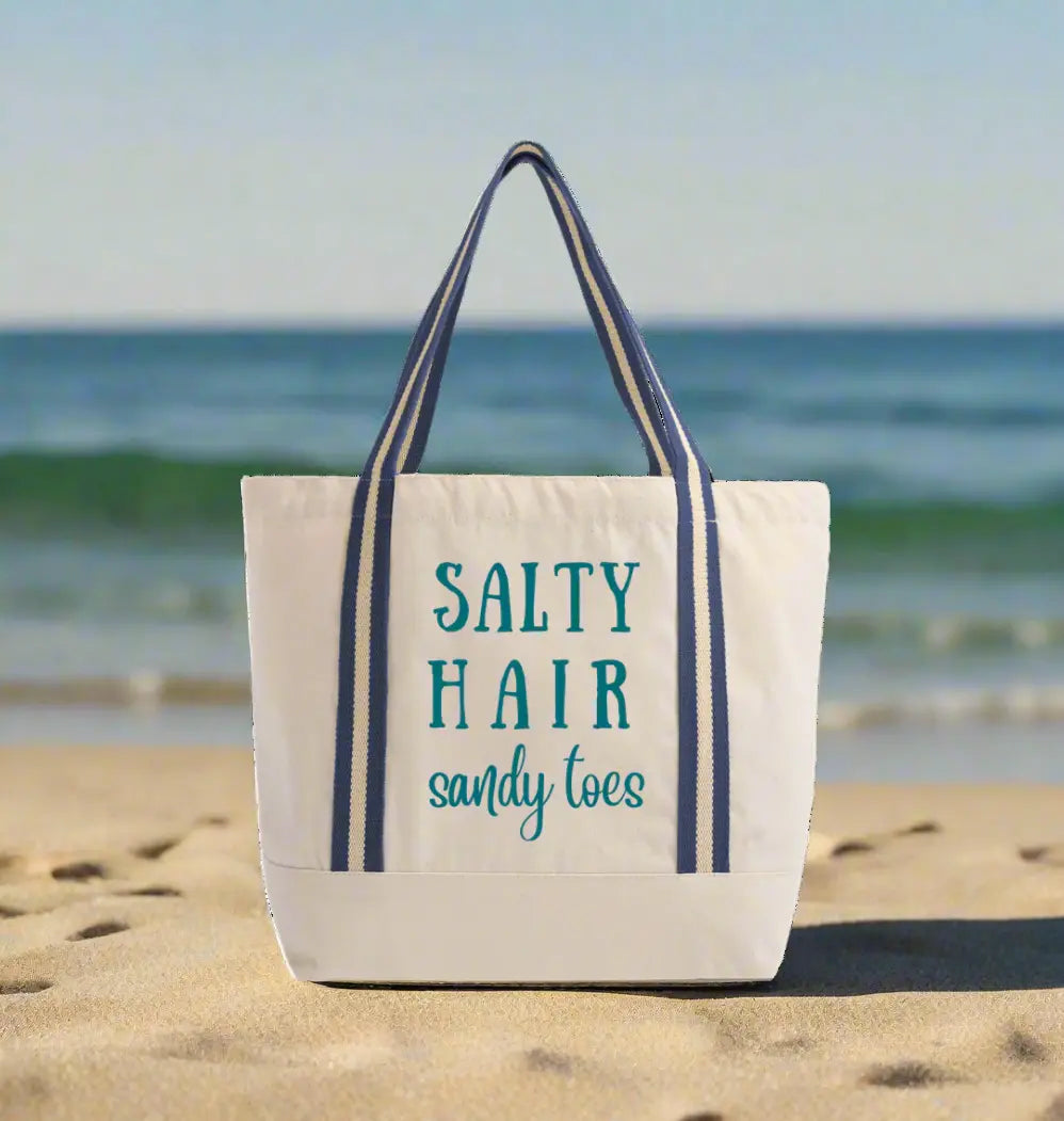 Natural/French Navy Heat Transfer Bag