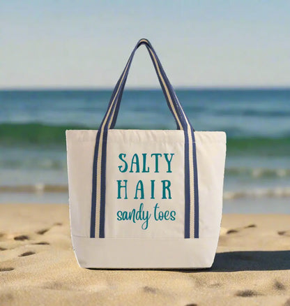 Natural/French Navy Heat Transfer Bag