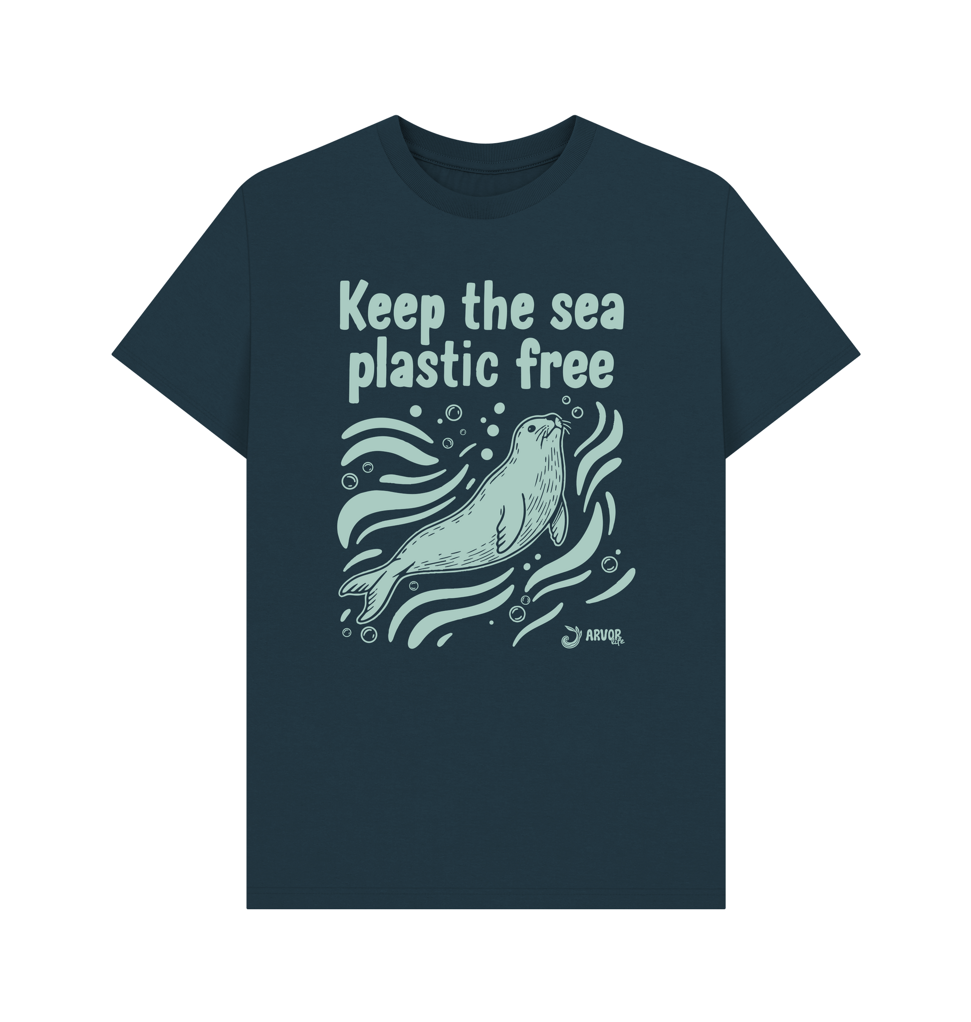 Denim Blue Printed T-shirt Front