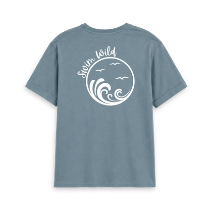 Stone Blue Printed T-shirt Back