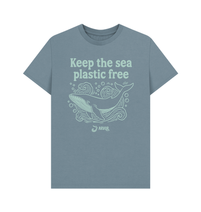 Stone Blue Printed T-shirt Front