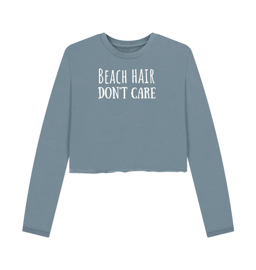 Stone Blue Printed Boxy Jumpers