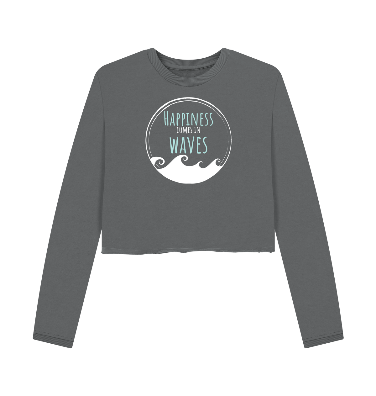 Slate Grey Printed Boxy Jumpers Front