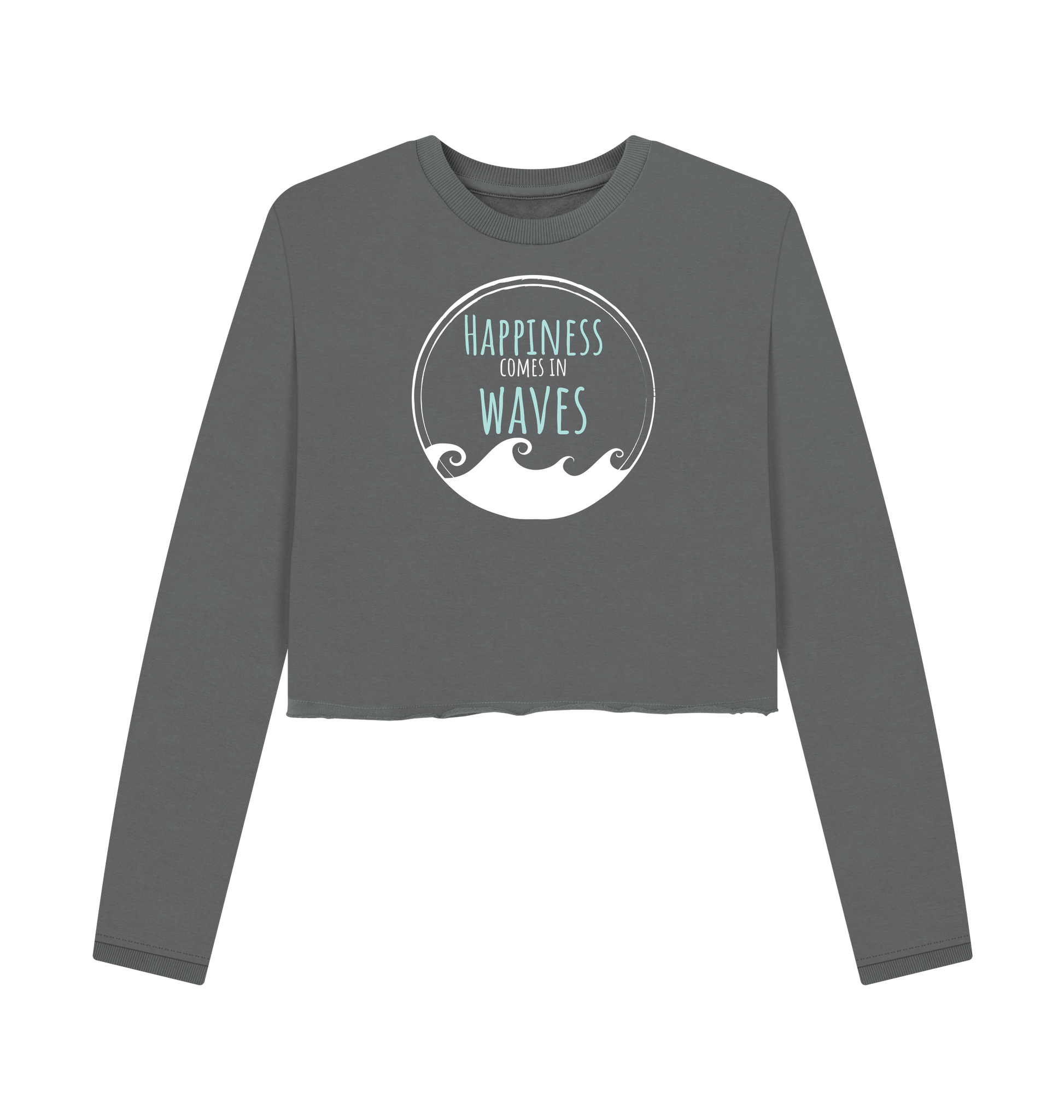 Slate Grey Printed Boxy Jumpers Front