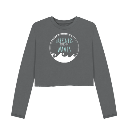 Slate Grey Printed Boxy Jumpers Front