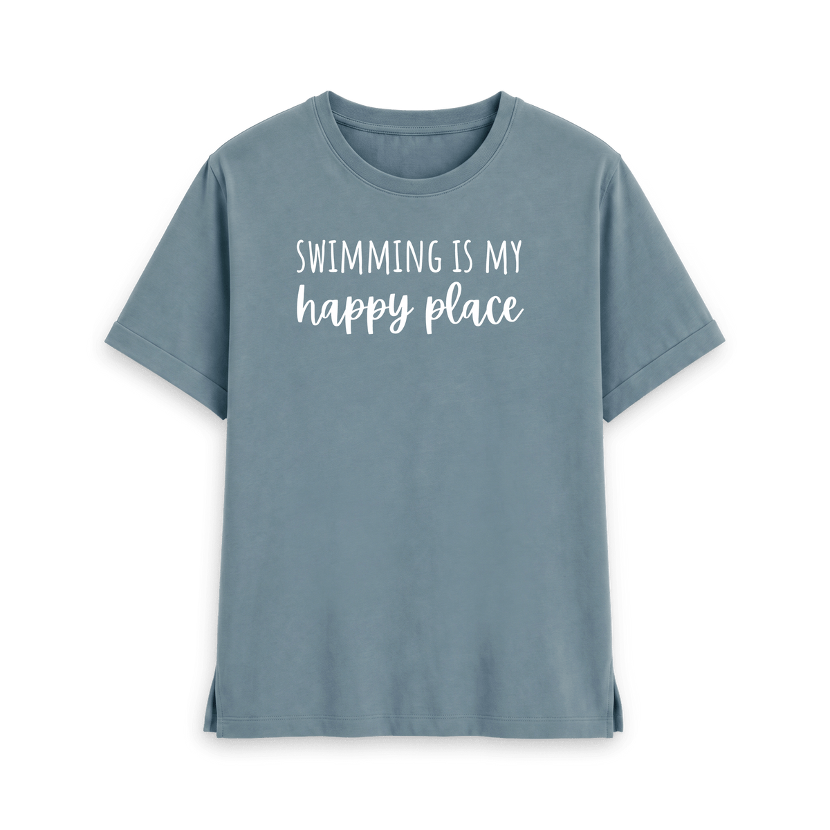 Stone Blue Printed T-shirt Front
