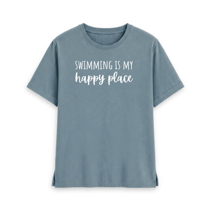 Stone Blue Printed T-shirt Front