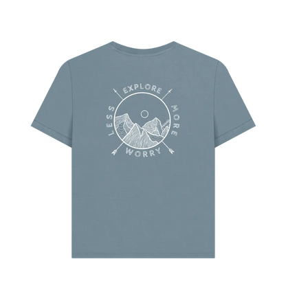 Stone Blue Printed T-shirt