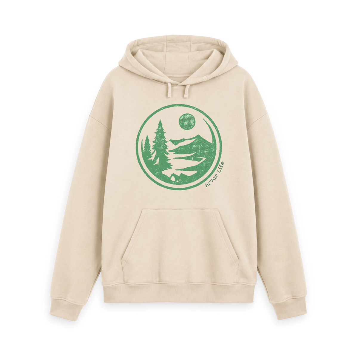 Oat Printed Hoody Front