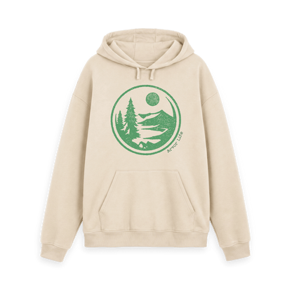 Oat Printed Hoody Front
