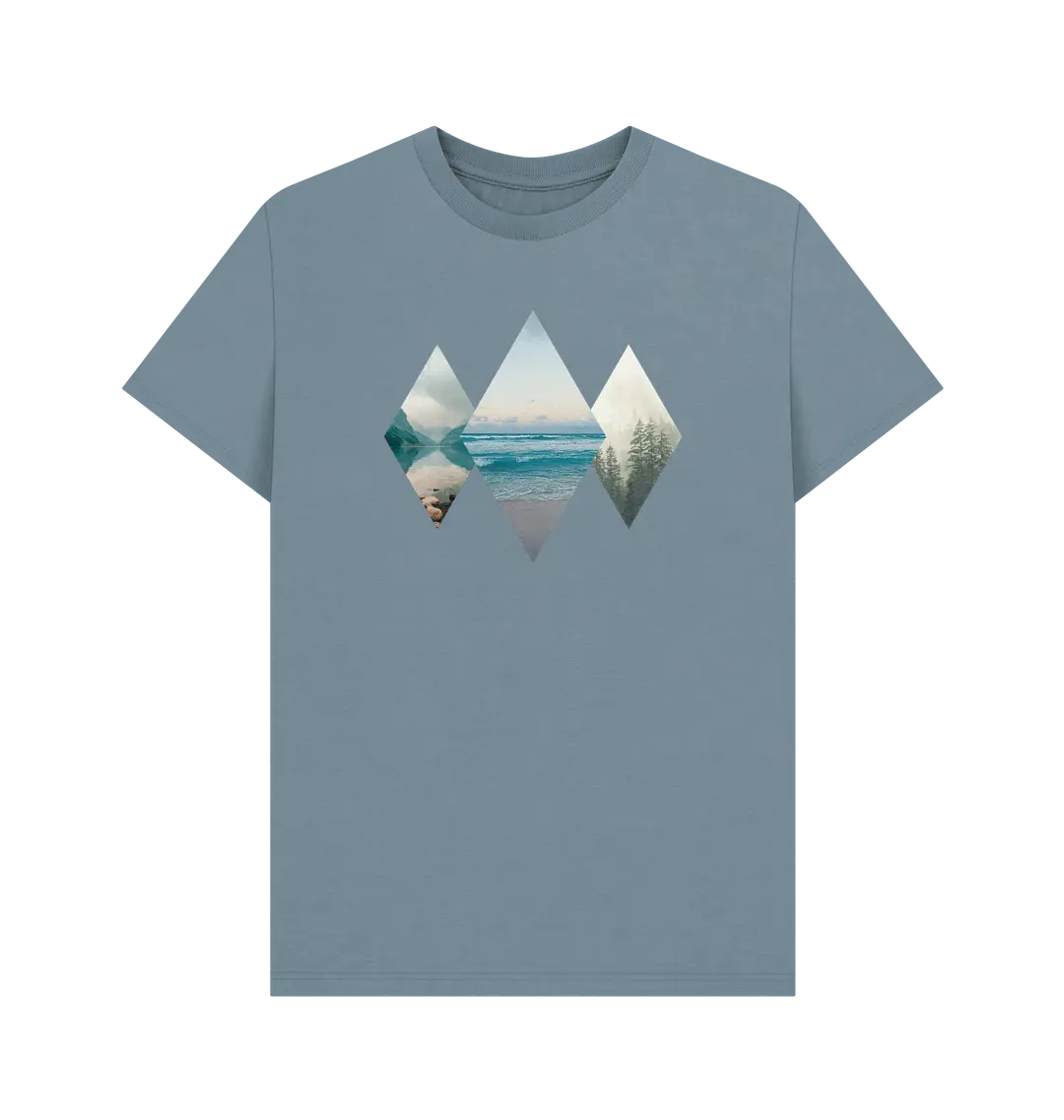 Stone Blue Printed T-shirt