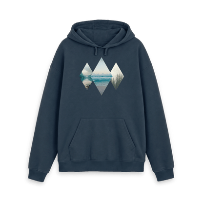 Navy Printed Hoody Front