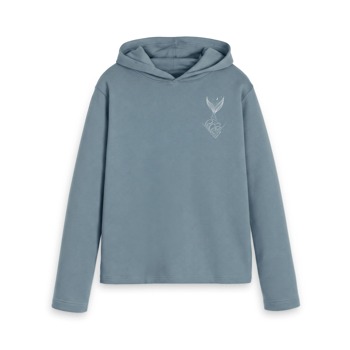 Stone Blue Printed Hoody Front
