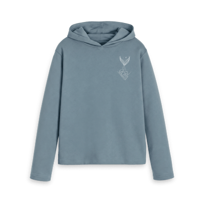 Stone Blue Printed Hoody Front
