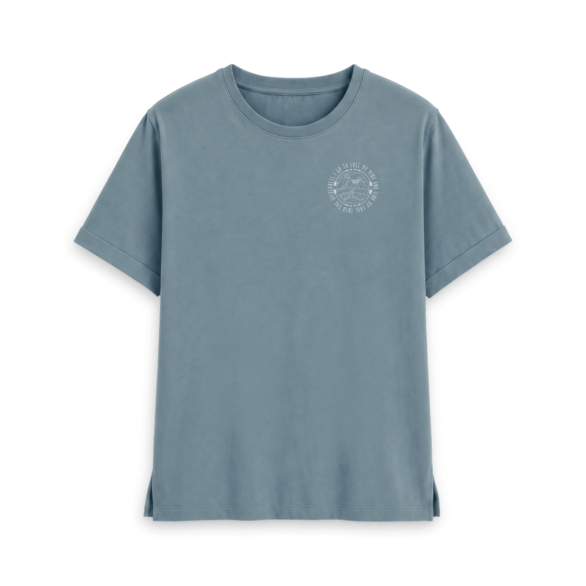 Stone Blue Printed T-shirt Front