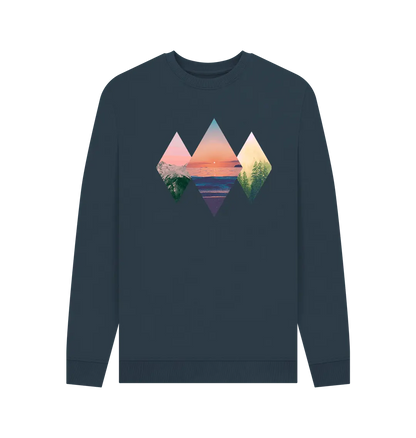 Navy Blue Printed Sweater