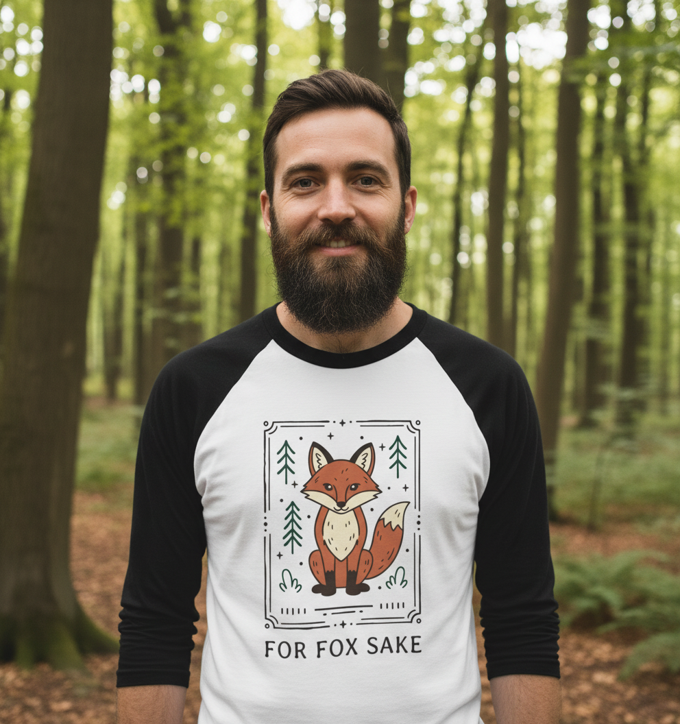 Black-White Printed Baseball T-shirt Front