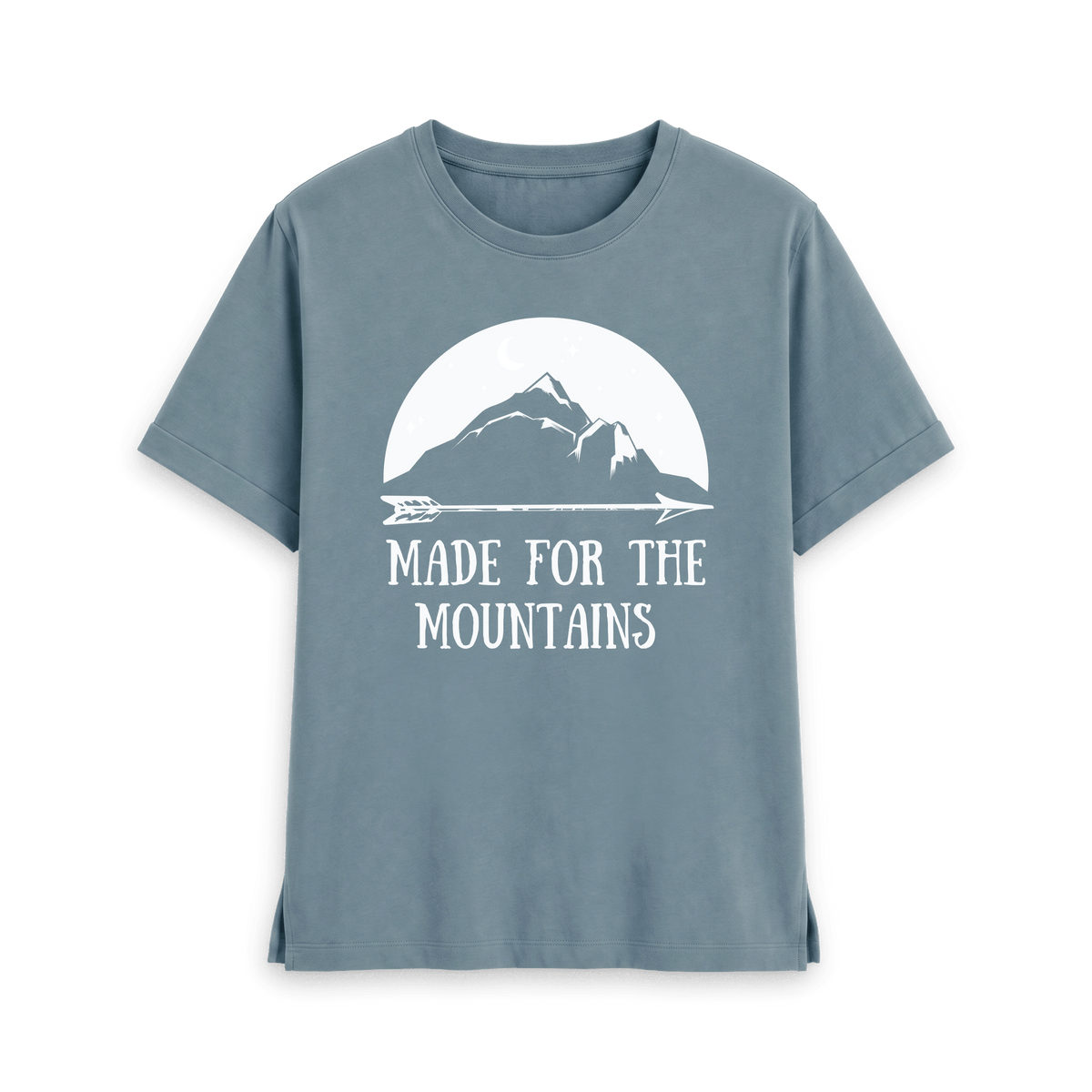 Stone Blue Printed T-shirt Front