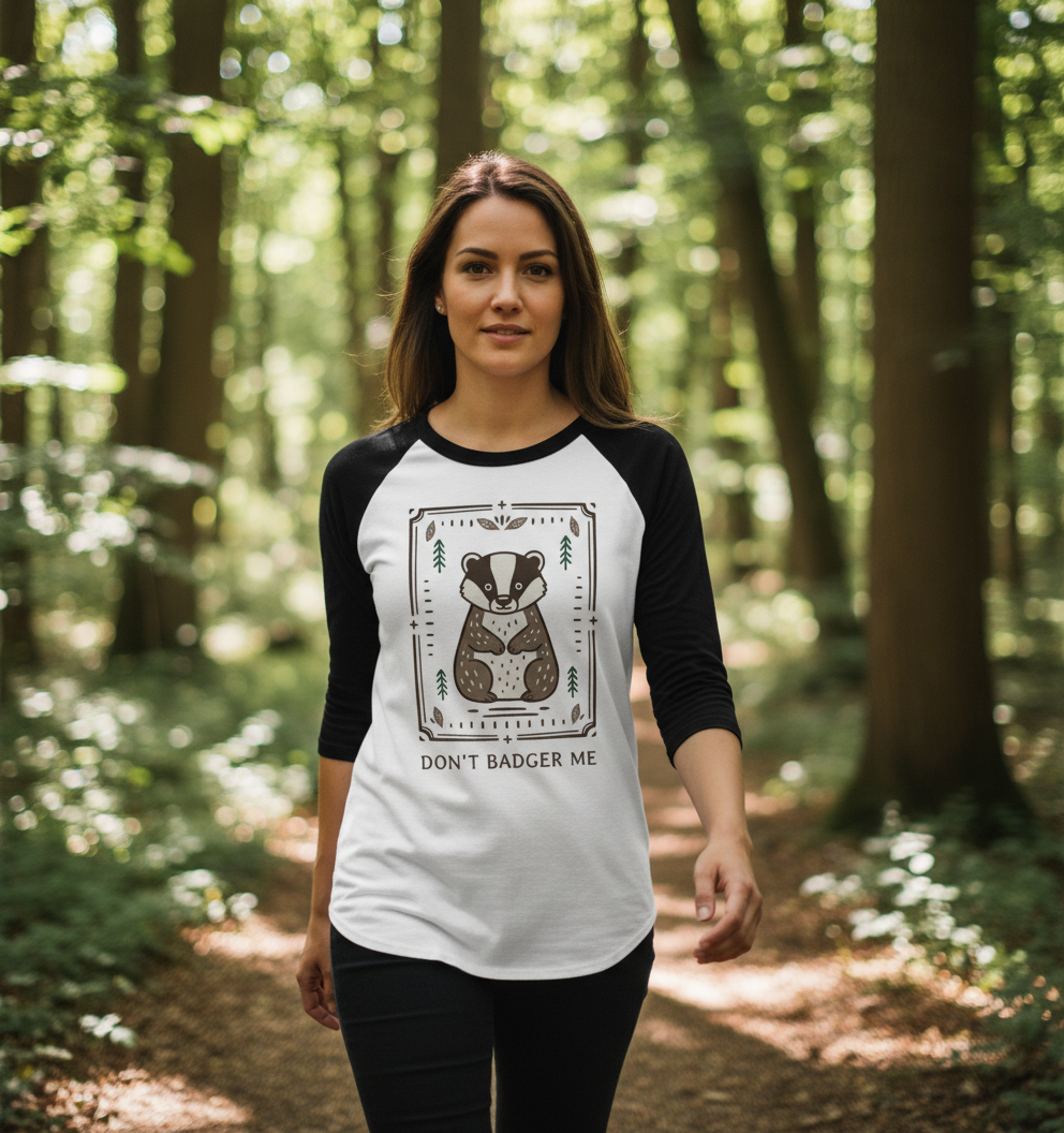 Black-White Printed Baseball T-shirt Front