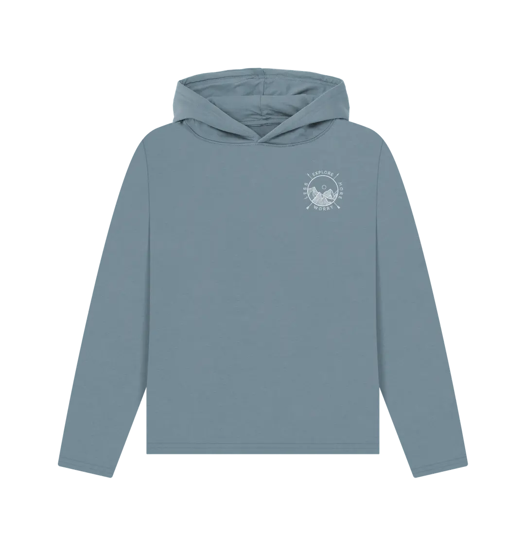 Stone Blue Printed Hoody