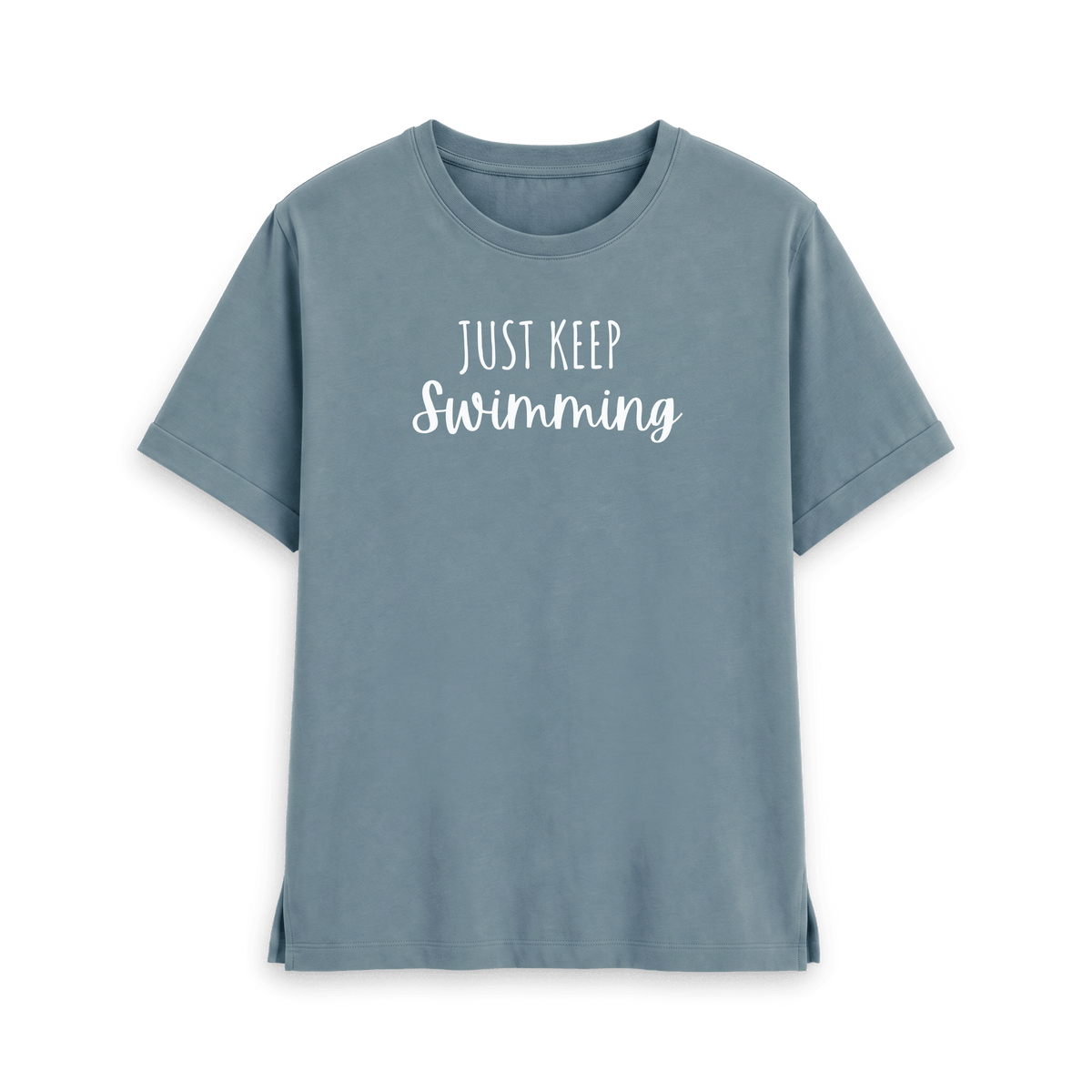 Stone Blue Printed T-shirt Front