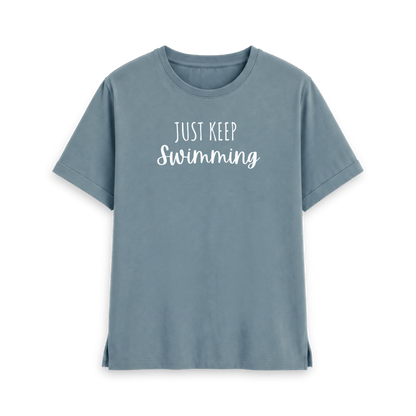 Stone Blue Printed T-shirt Front